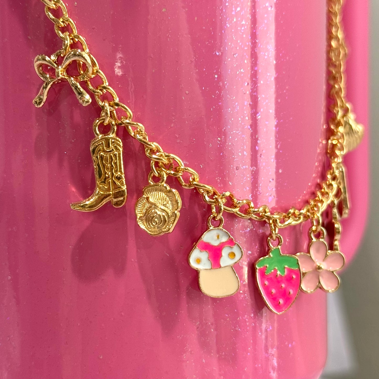 Strawberry Days Deluxe Tumbler Charm Necklace