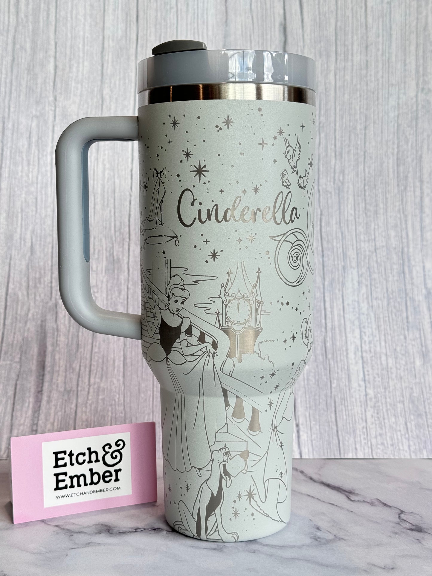 Cinderella Engraved Stanley 40oz- Ready to Ship- Fog