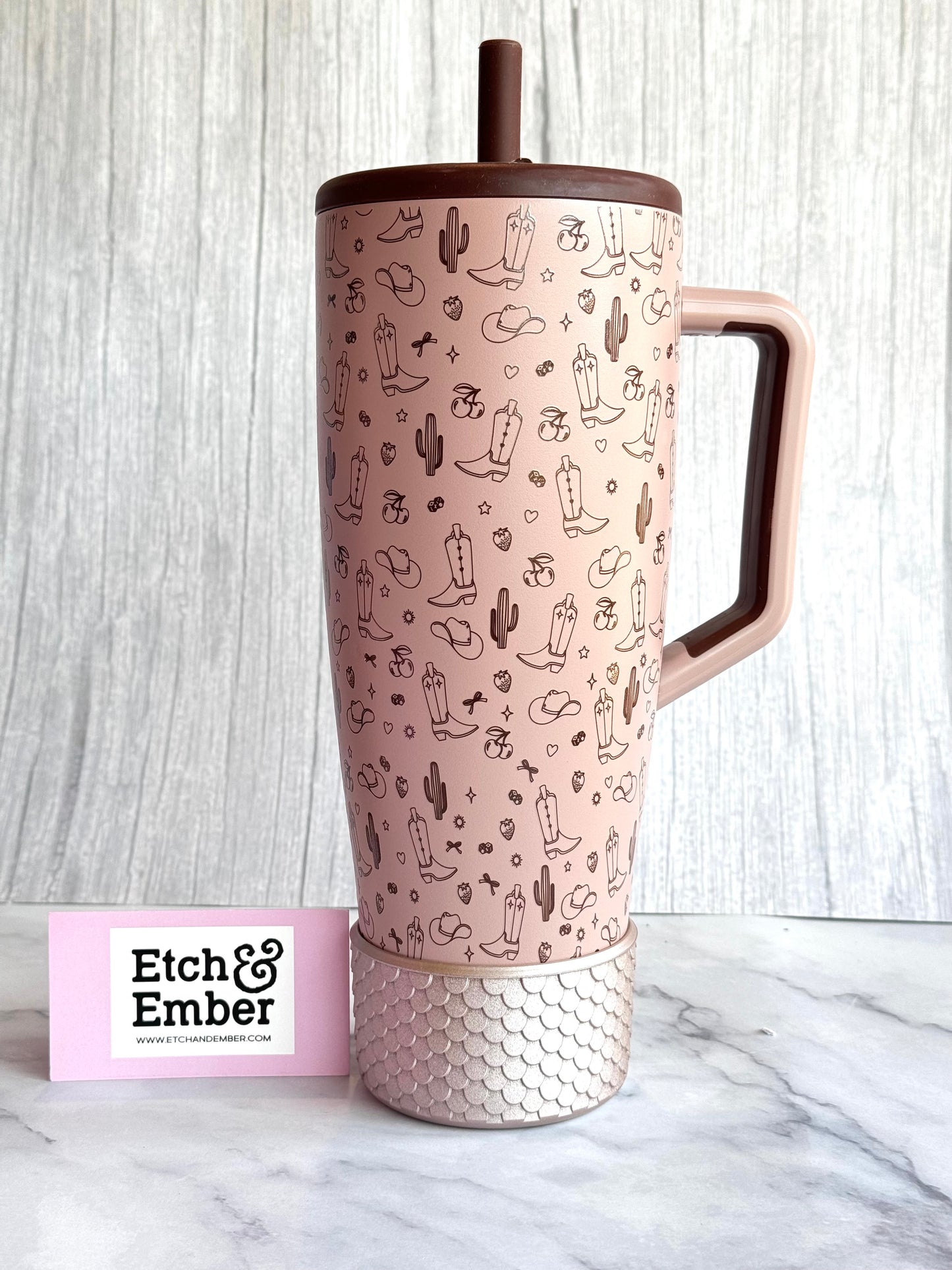 ROSE QUARTZ MERMAID Tumbler Boot -fits 20-40oz New!