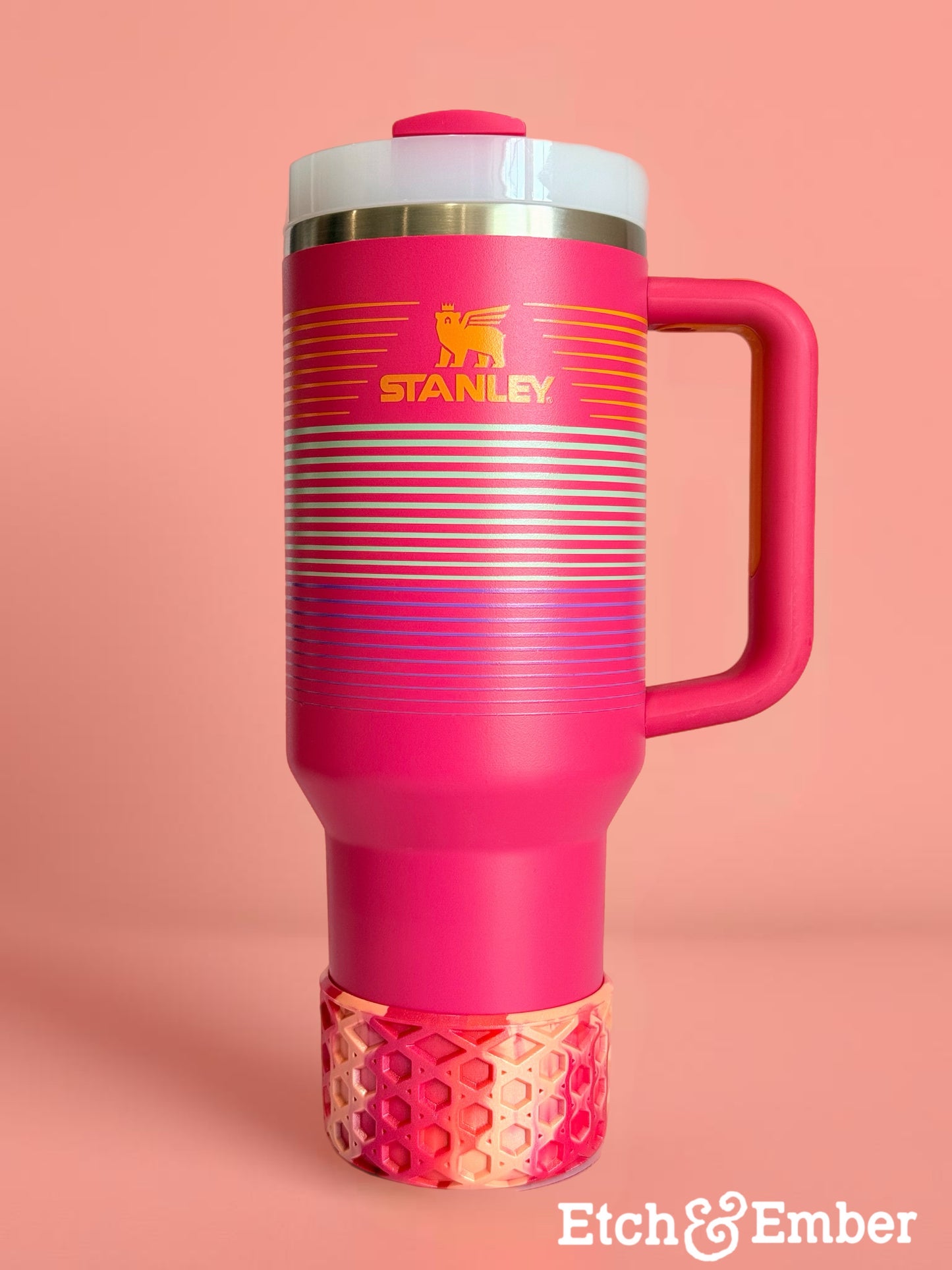 Hot Coral Remix WAFFLE Tumbler Boot -fits 20-40oz