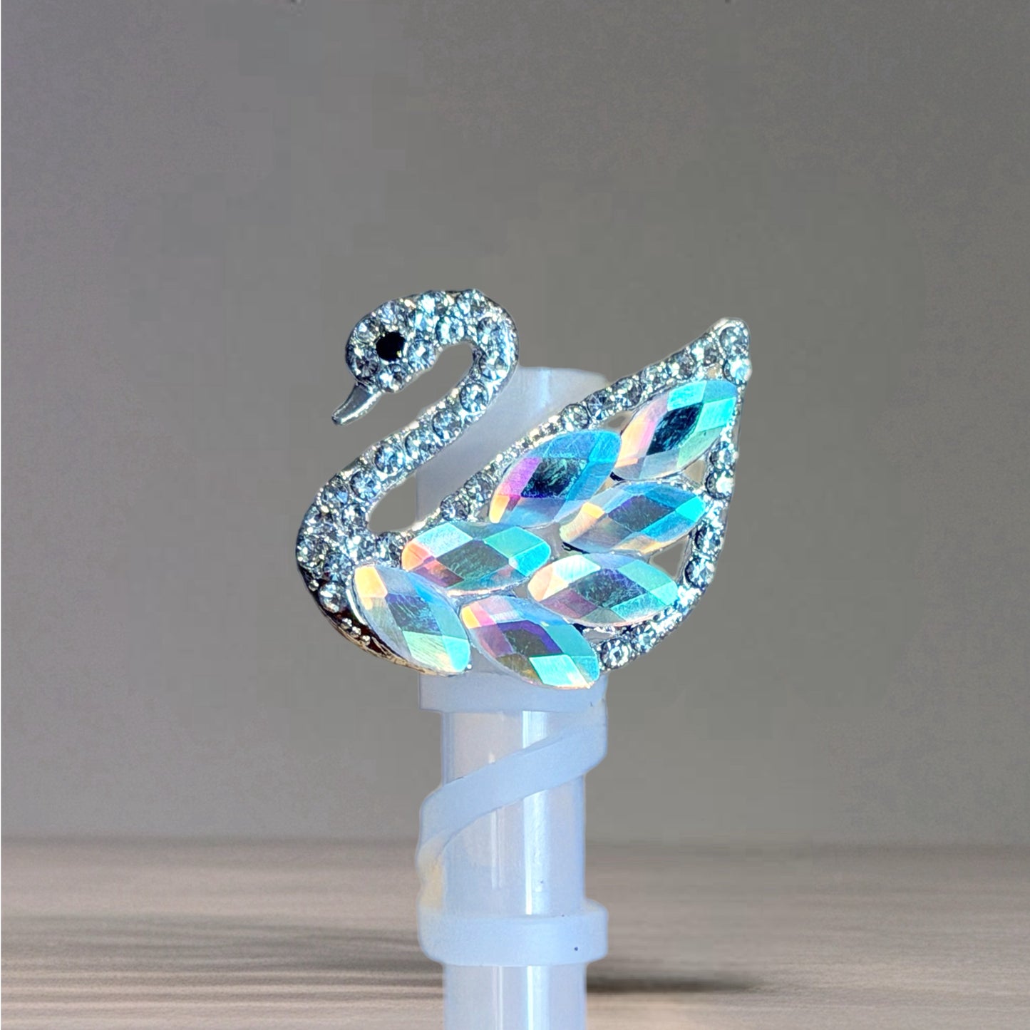 Serene Swan Deluxe Straw Topper