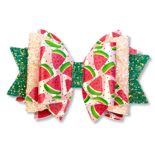 Watermelon Glitter Tumbler Bow