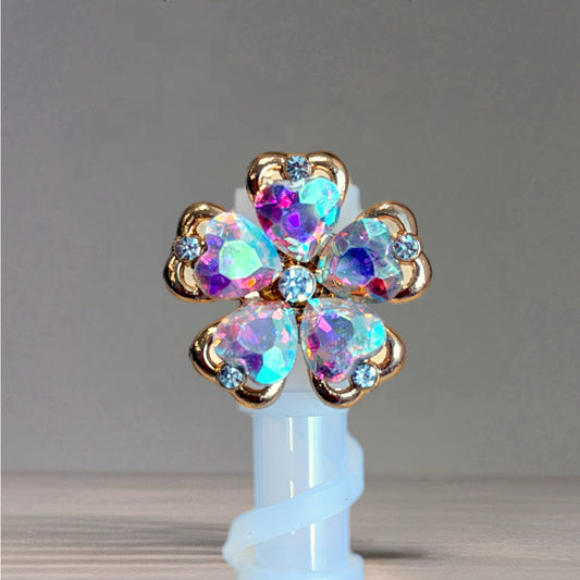 Bling Floral Clover Straw Topper