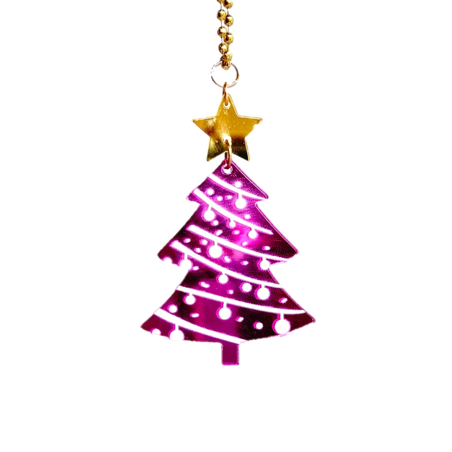 PINK BLING CHRISTMAS TREE Charm - Tumbler Handle Charm