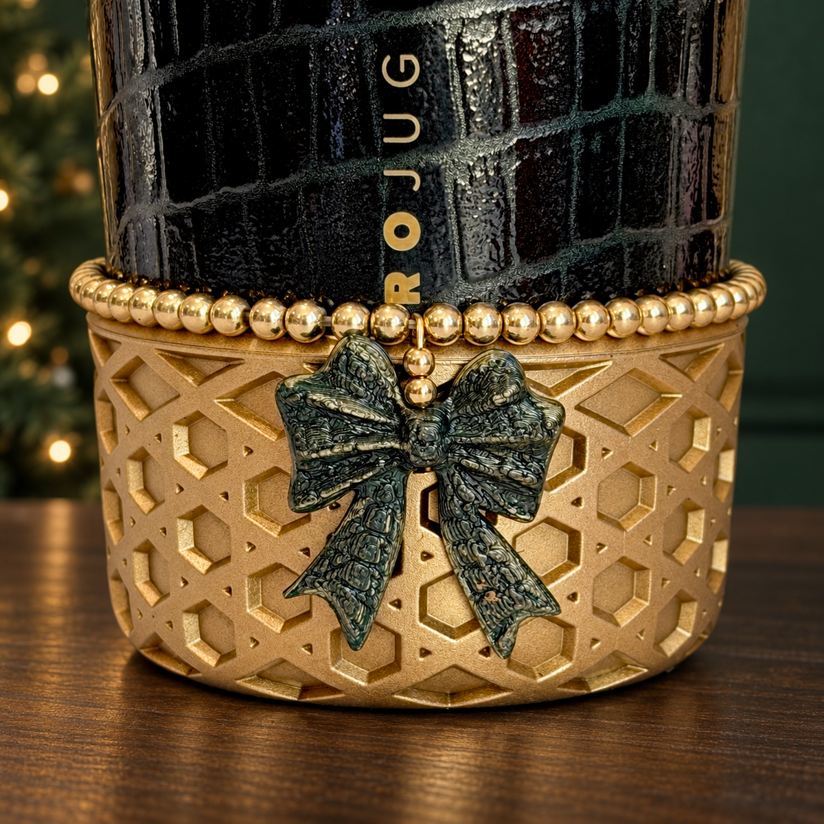Emerald Croc Tumbler Bracelet