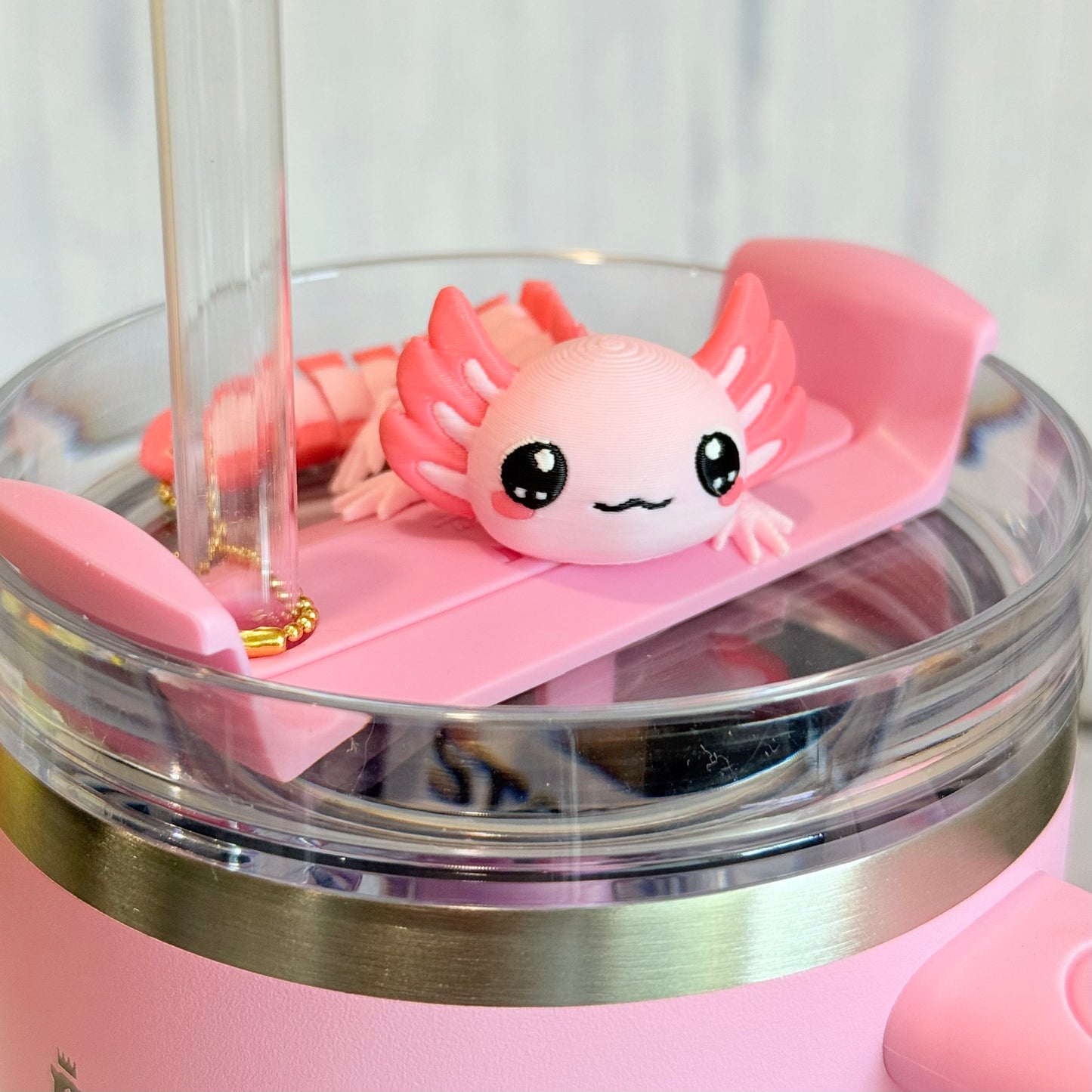 Pinky the Axolotl 3D Deluxe Charm - Tumbler Handle Charm