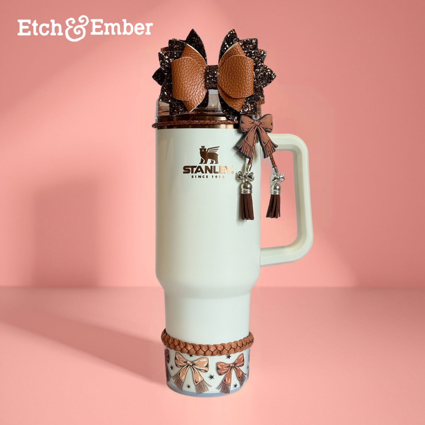 Cowgirl Bow Charm - Tumbler Handle Charm