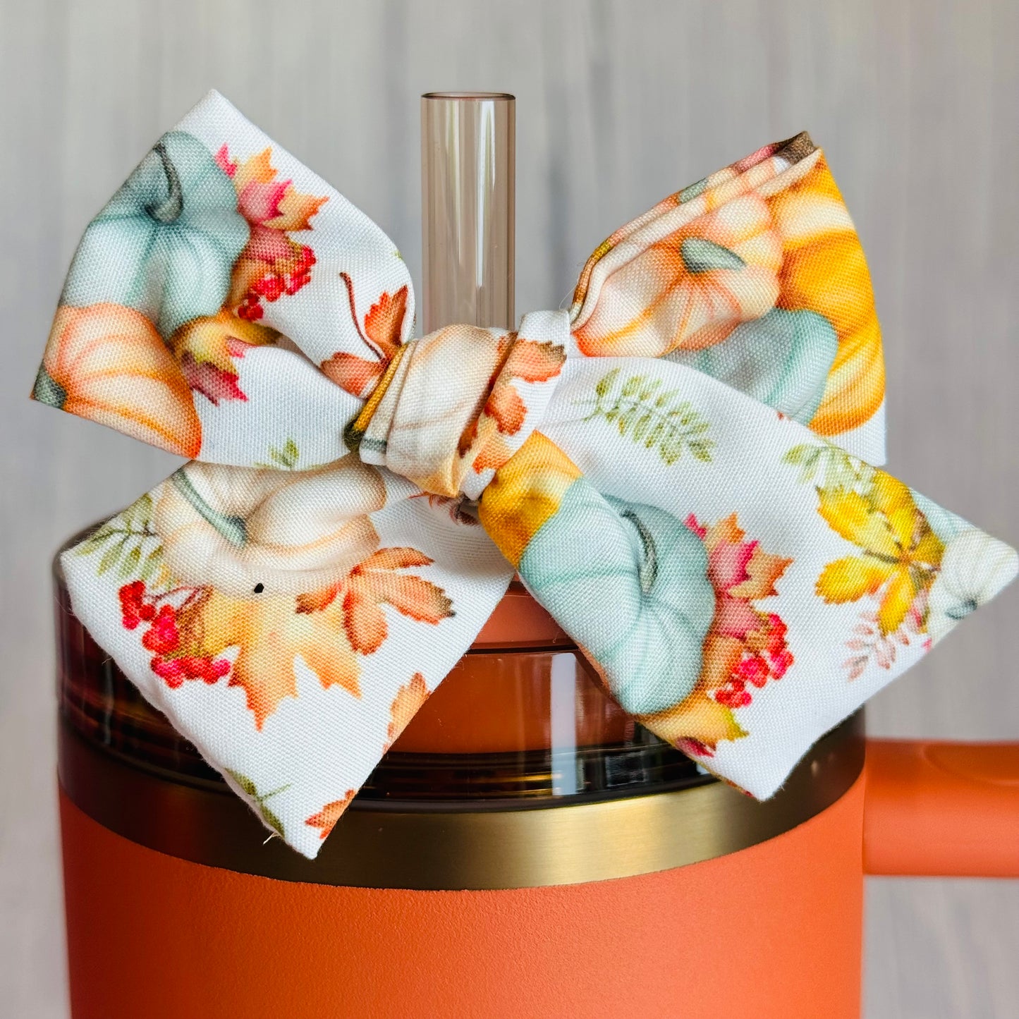 Colorful Pumpkins Tumbler Bow - Universal Fit