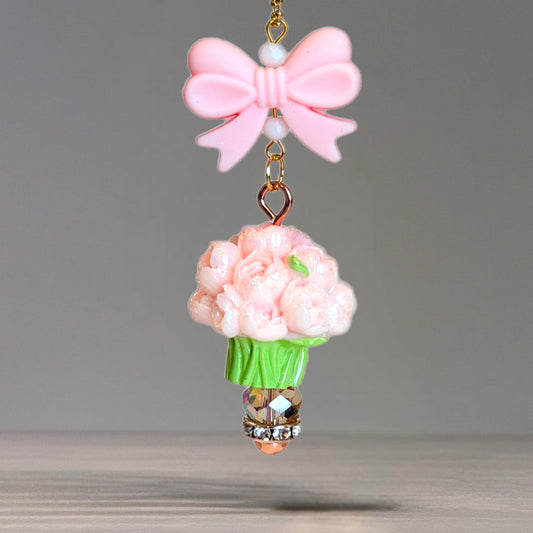 Peony Bouquet Charm Tumbler Handle Charm