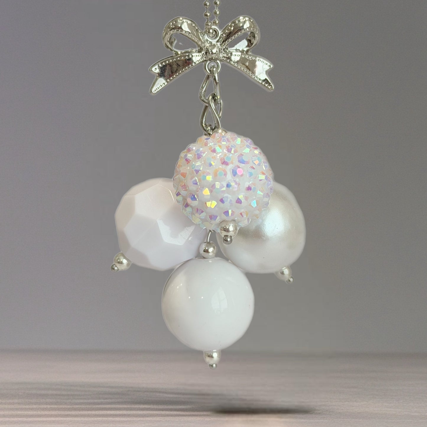 Frosted Snow Bauble Charm - Tumbler Handle Charm