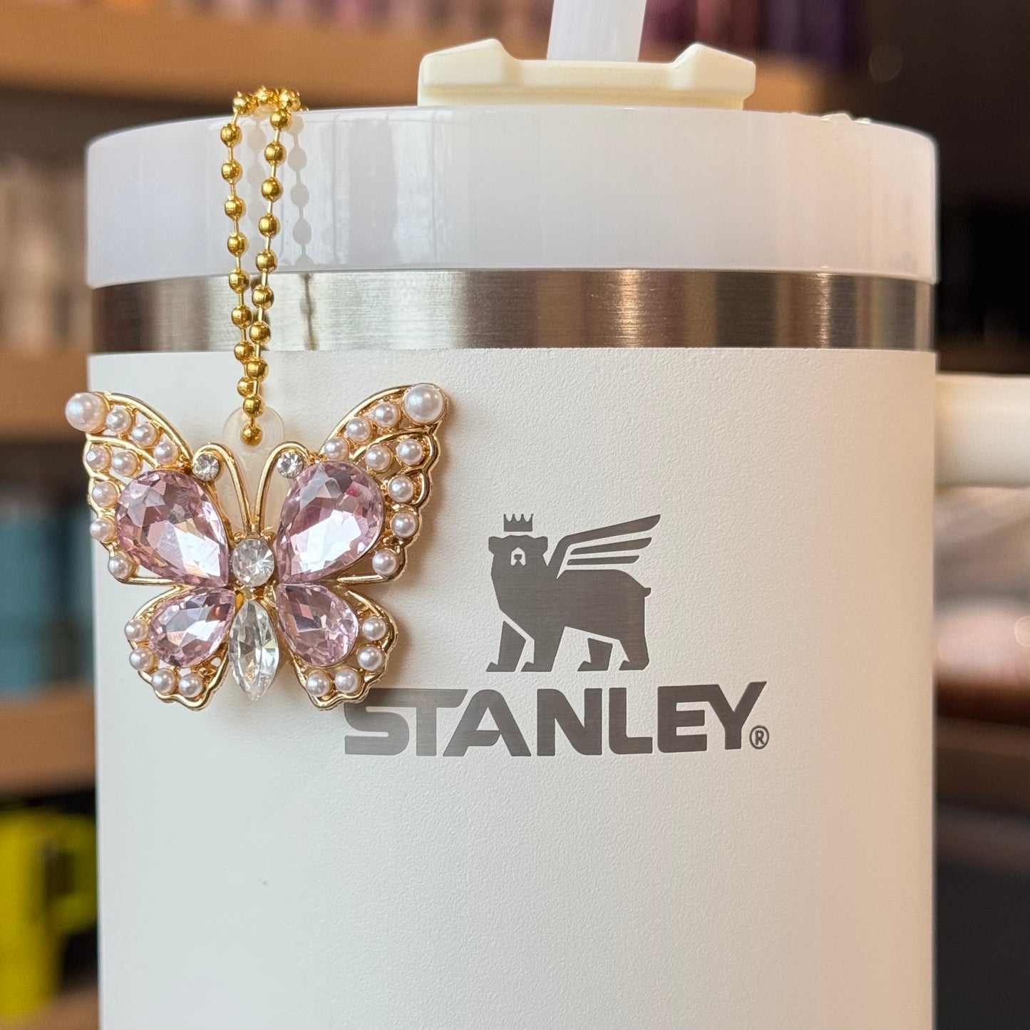 Bejeweled Butterfly Charm - Tumbler Handle Charm