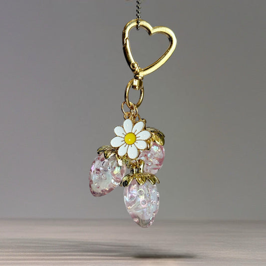 Light Pink Strawberry Charm - Tumbler Handle Charm
