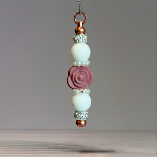 Mauve Rose Bar Charm - Tumbler Handle Charm