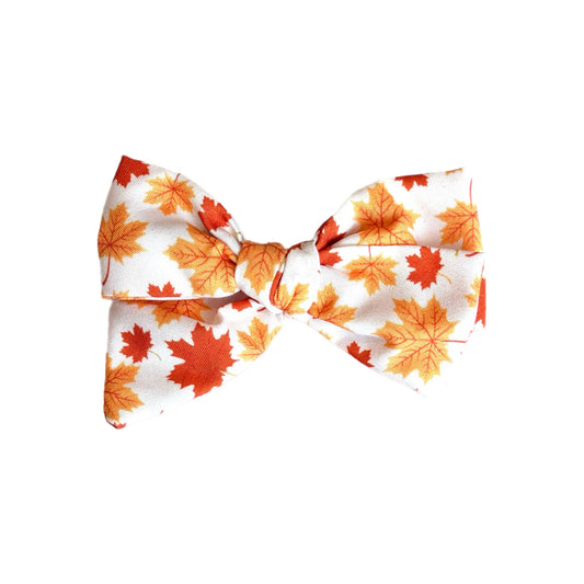 Orange Fall Leaves Tumbler Bow