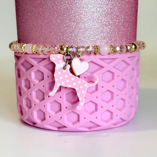 PINK mini dog Tumbler Bracelet
