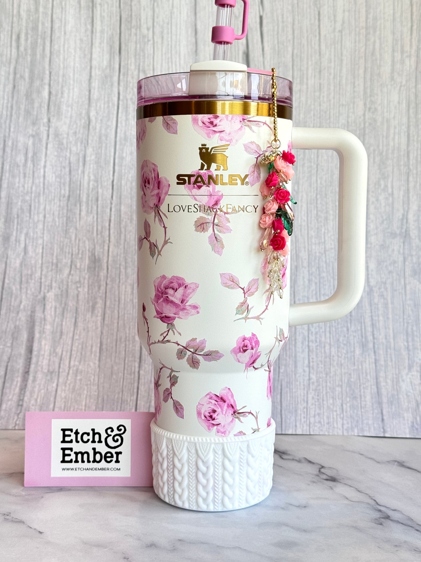 CASCADING FLORAL - Tumbler Handle Charm