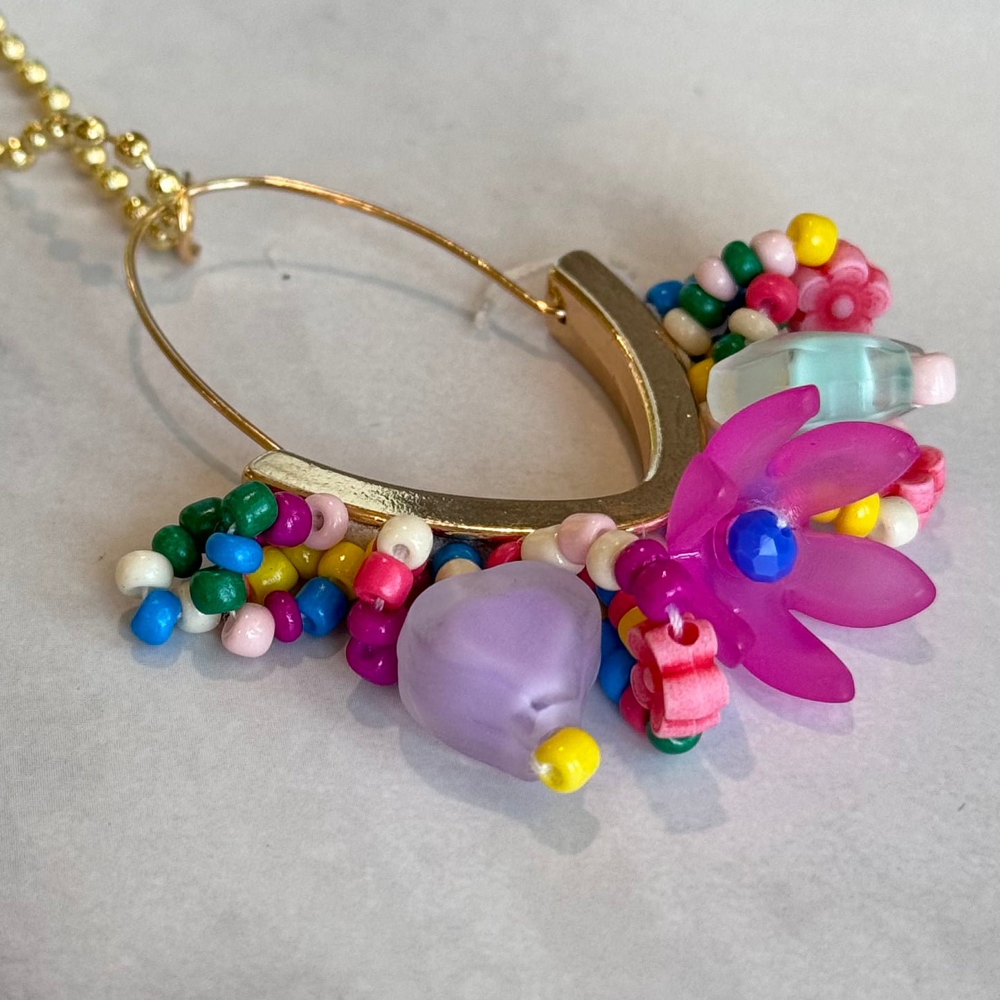 FLORAL SEED BEAD Charm - Tumbler Handle Charm