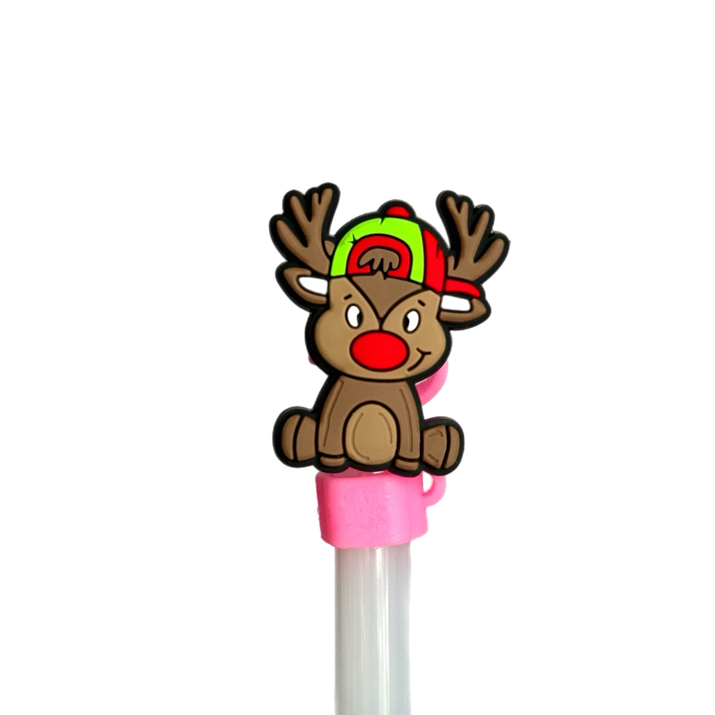 Cutie Rudolph Straw Topper