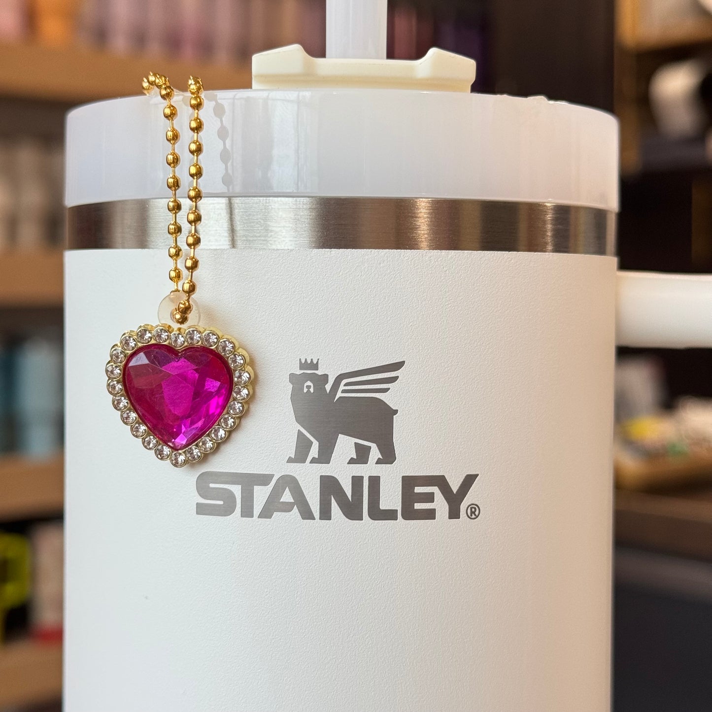 Faceted Heart Charm - Tumbler Handle Charm