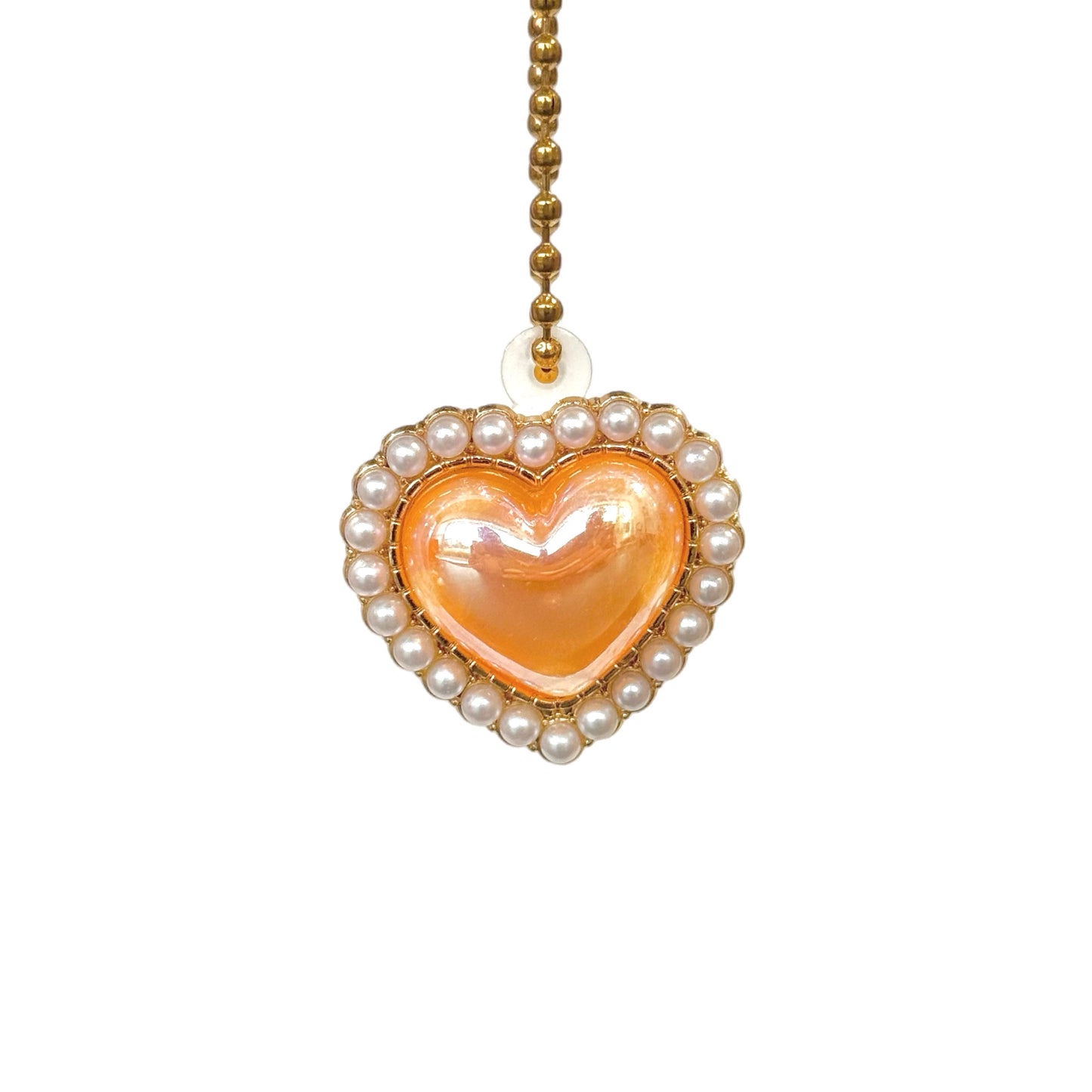 Peach Heart Charm - Tumbler Handle Charm