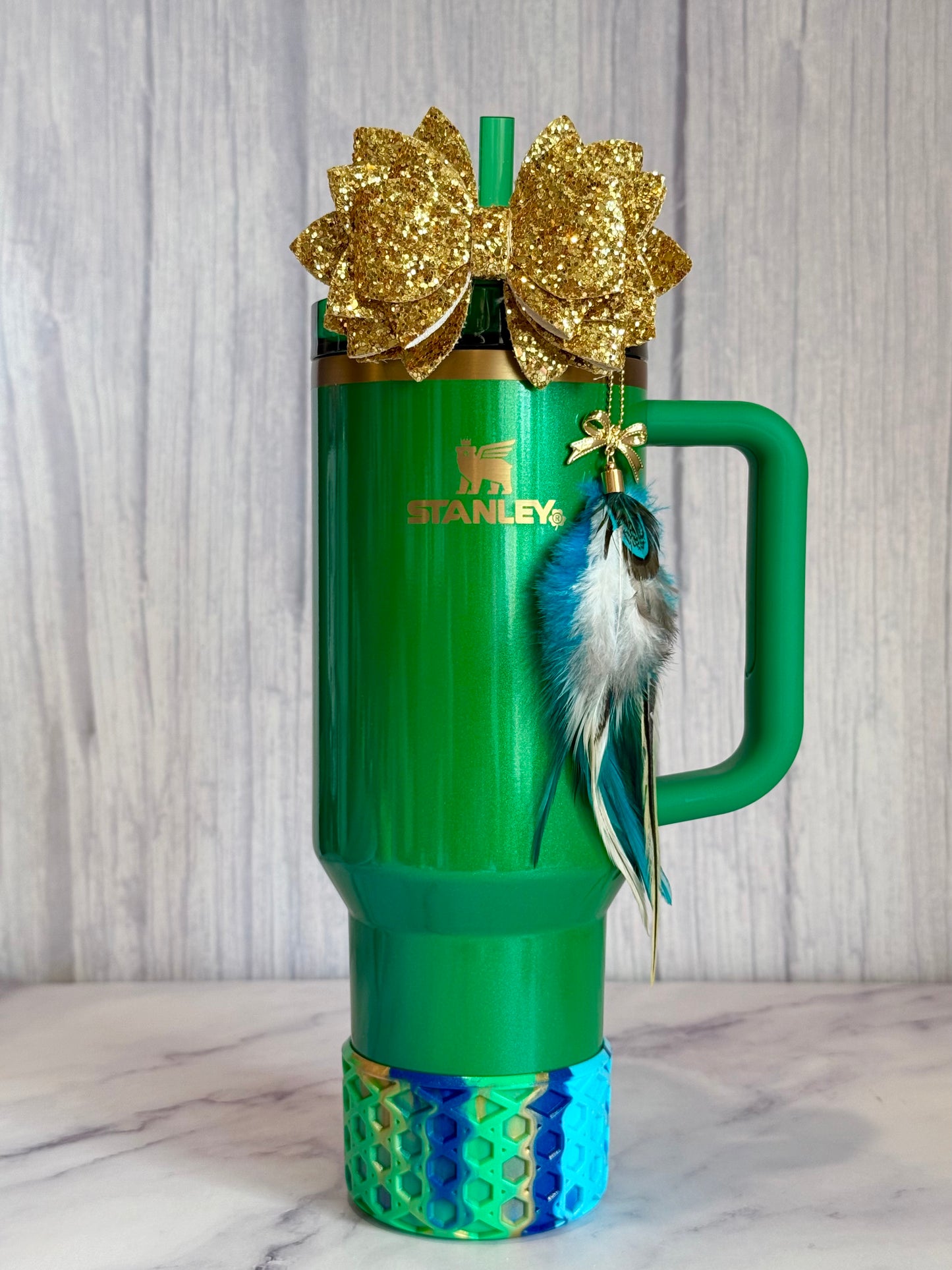 Peacock Feather Charm - Tumbler Handle Charm