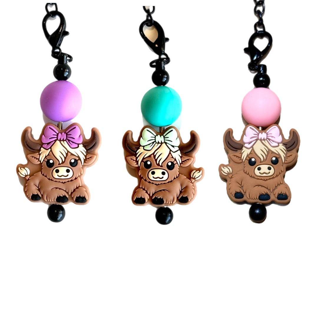 CUTIE HIGHLAND COW Charm - Tumbler Handle Charm