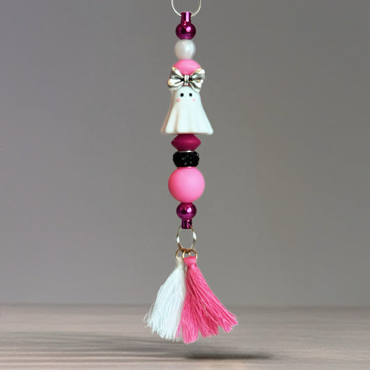Pink Ghost Bar Charm - Tumbler Handle Charm