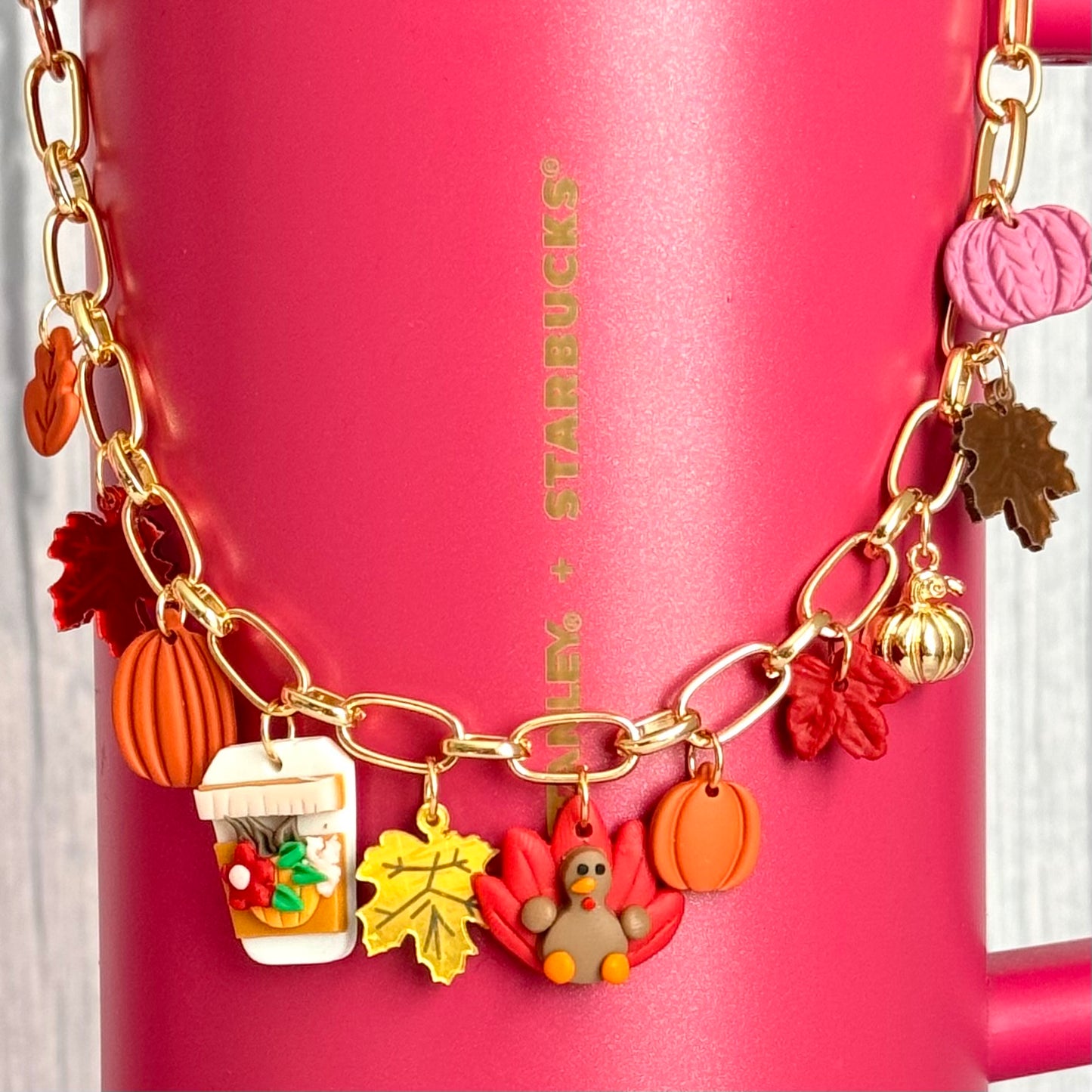 Fall Vibes Deluxe Tumbler Charm Necklace