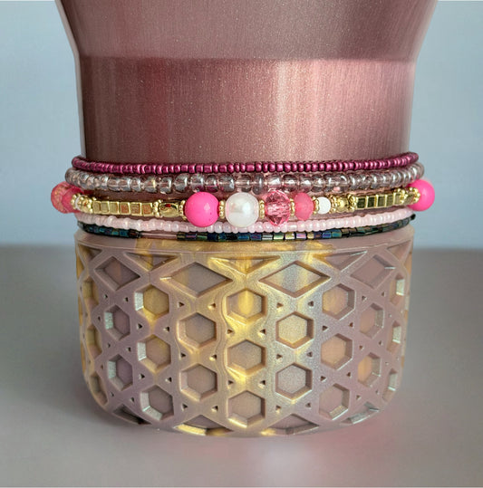 Berry Truffle Tumbler Bracelet Stack