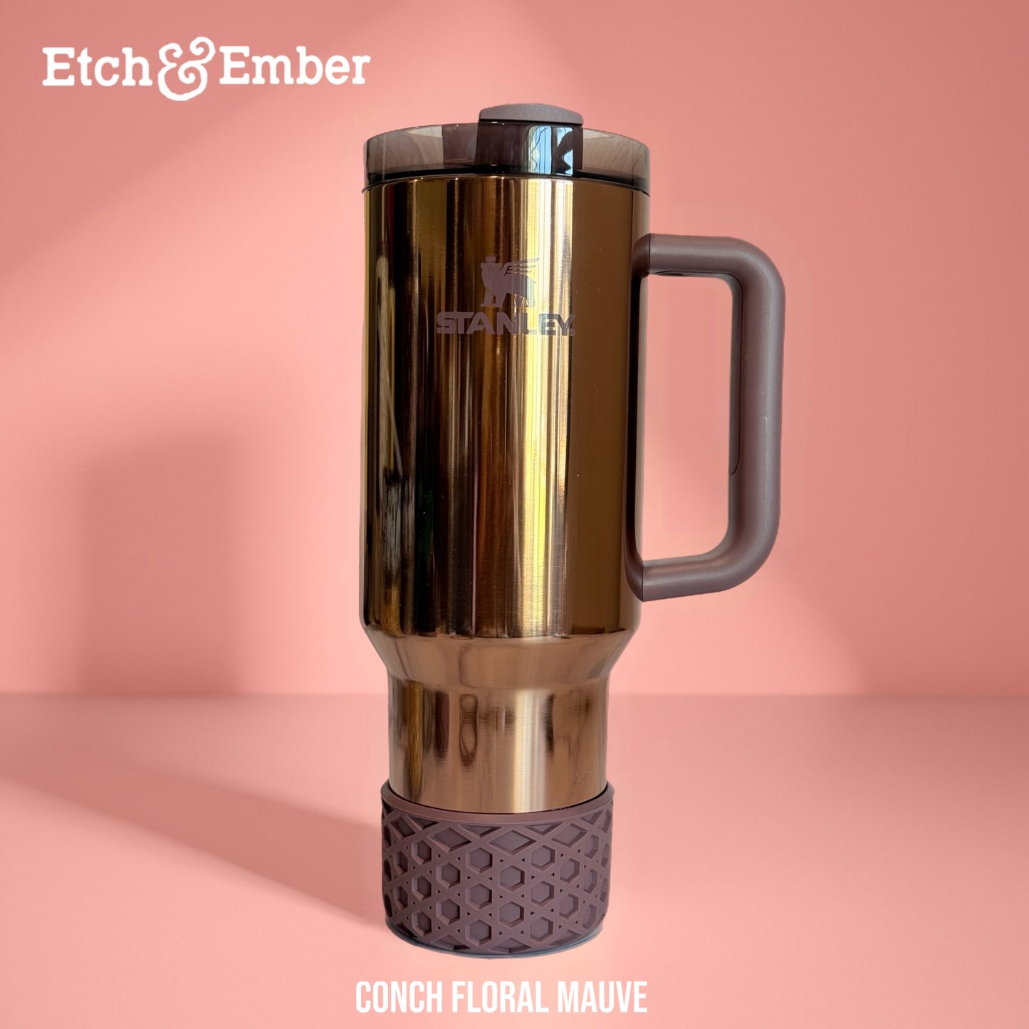 Conch Floral Mauve WAFFLE Tumbler Boot -fits 20-40oz