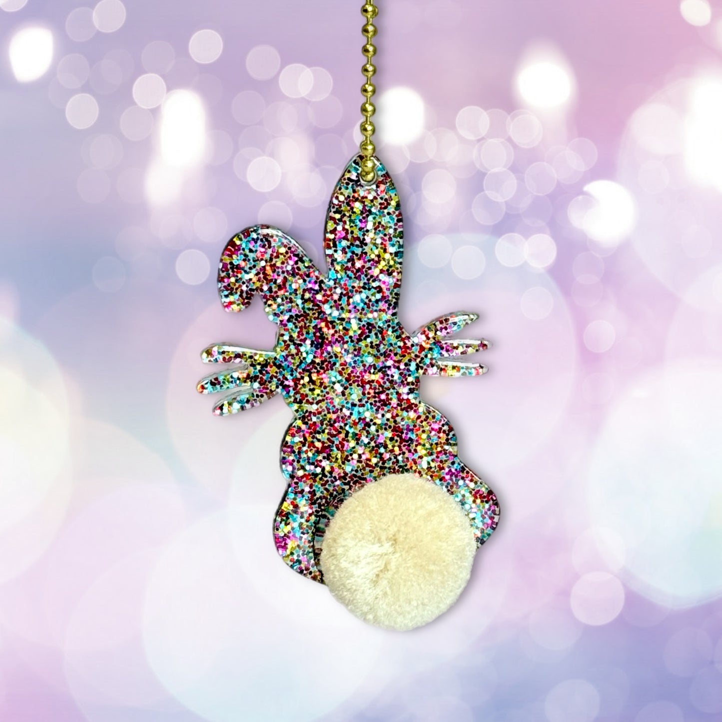 Glitter Bunny Charm - Tumbler Handle Charm