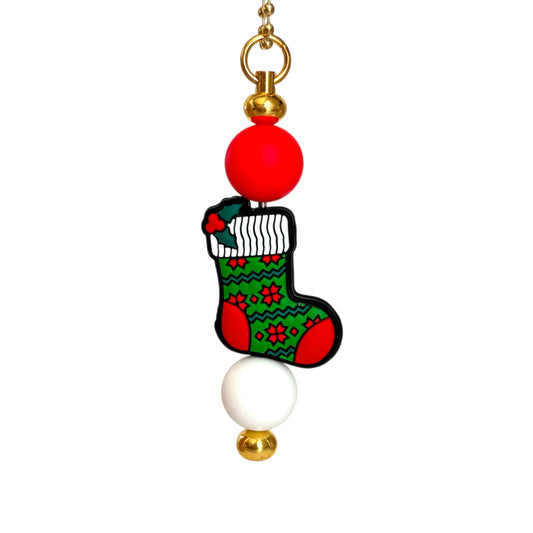 Christmas Sock Bar Charm - Tumbler Handle Charm