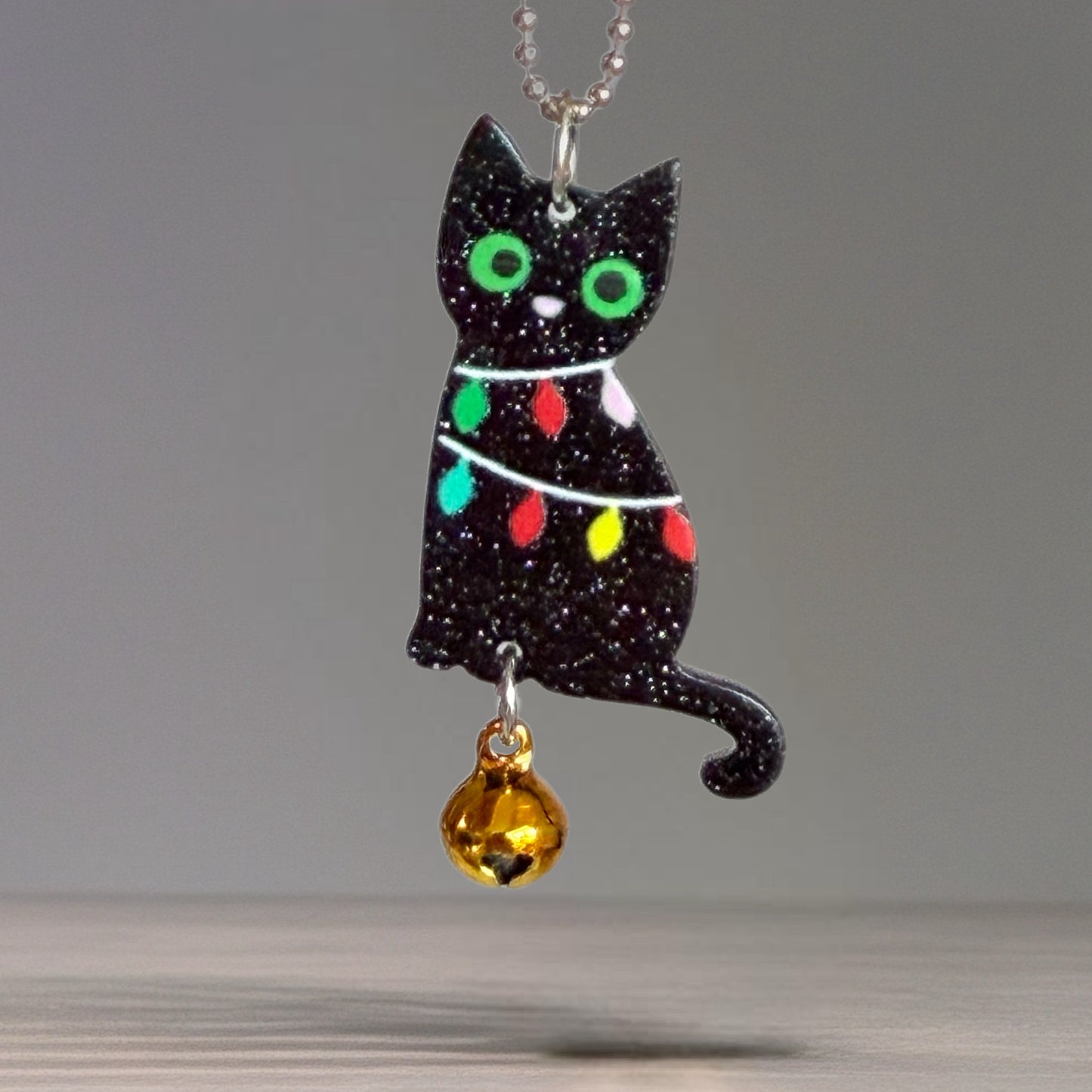 Christmas Kitty Charm - Tumbler Handle Charm