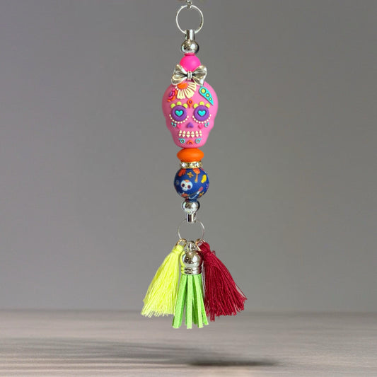 Sugar Skull Bar Charm - Tumbler Handle Charm