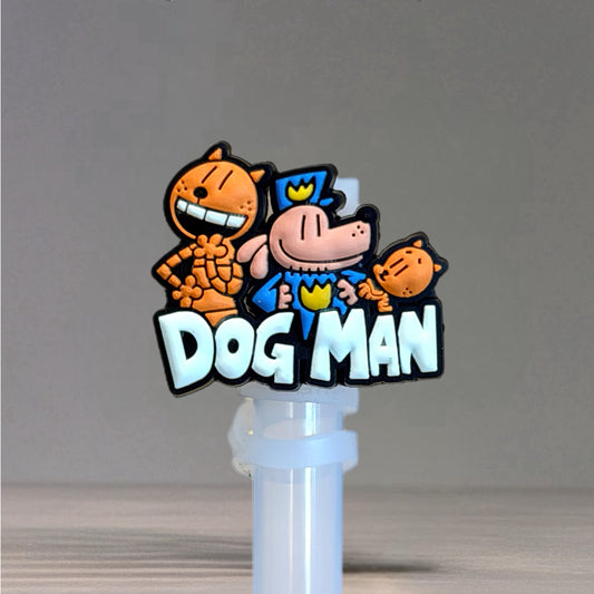 Dog Man Straw Topper