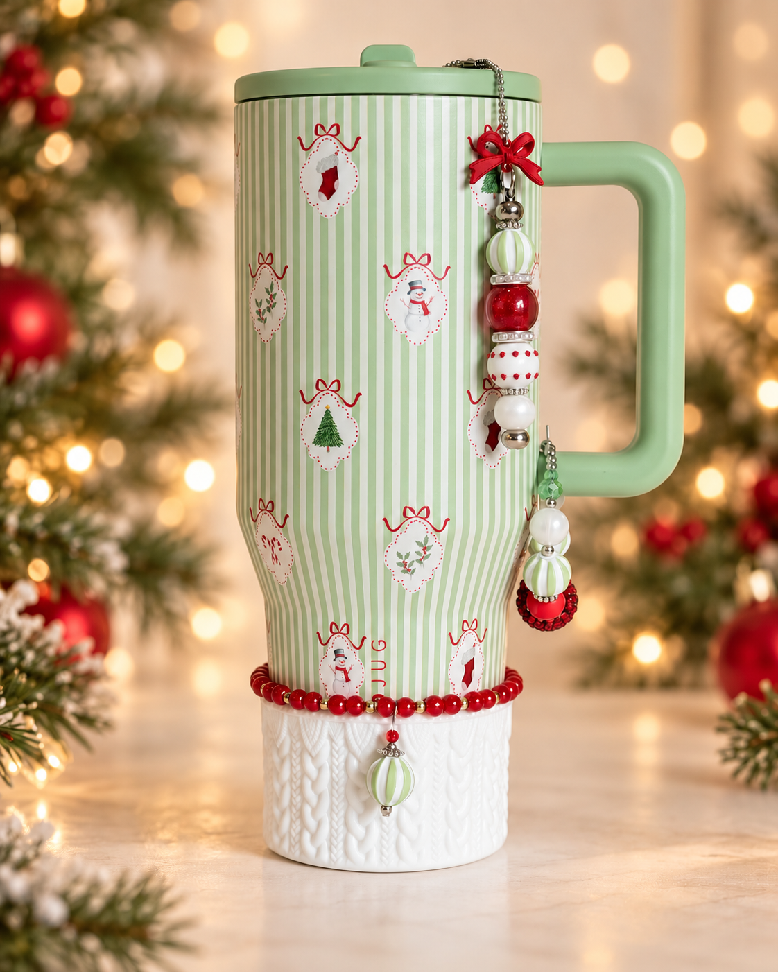 Deck The Halls Bar Charm - Tumbler Charm