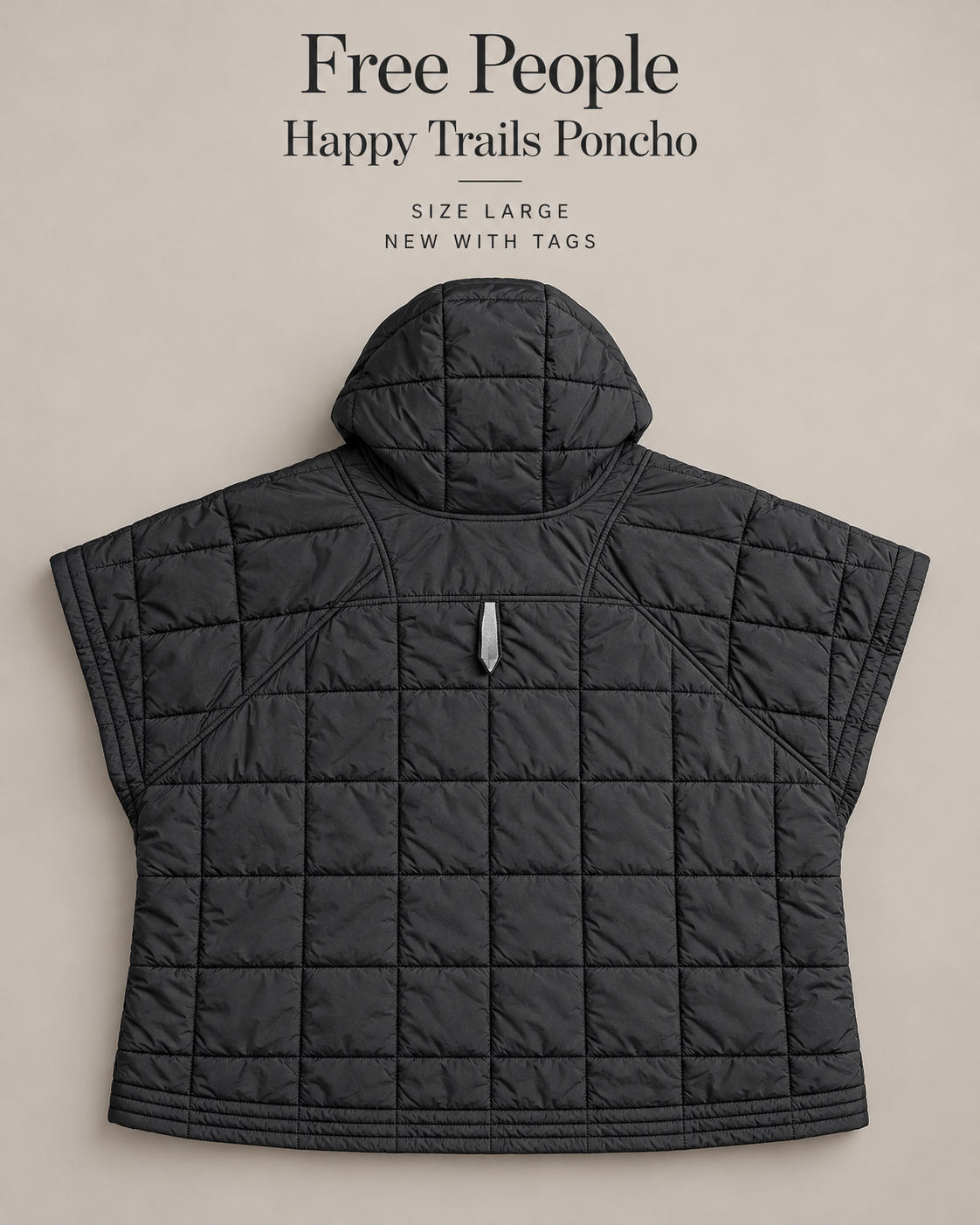 Free People Happy Trails Poncho — Black, Size Large