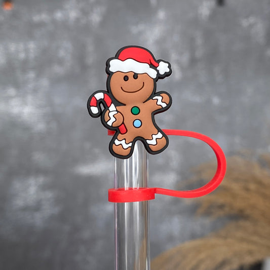 Christmas Gingerbread Man Straw Topper