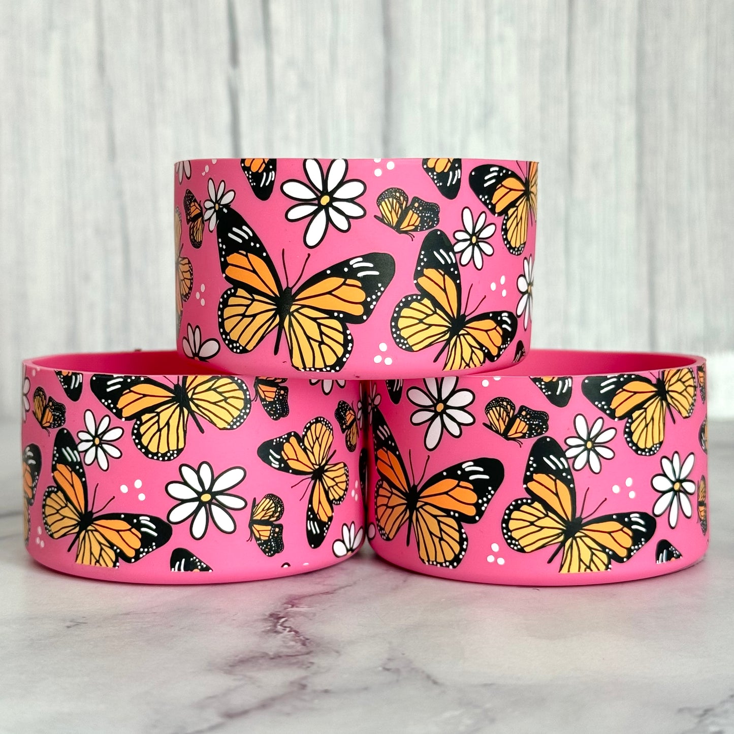 Pink BUTTERFLIES Tumbler Boot -fits 20-40oz