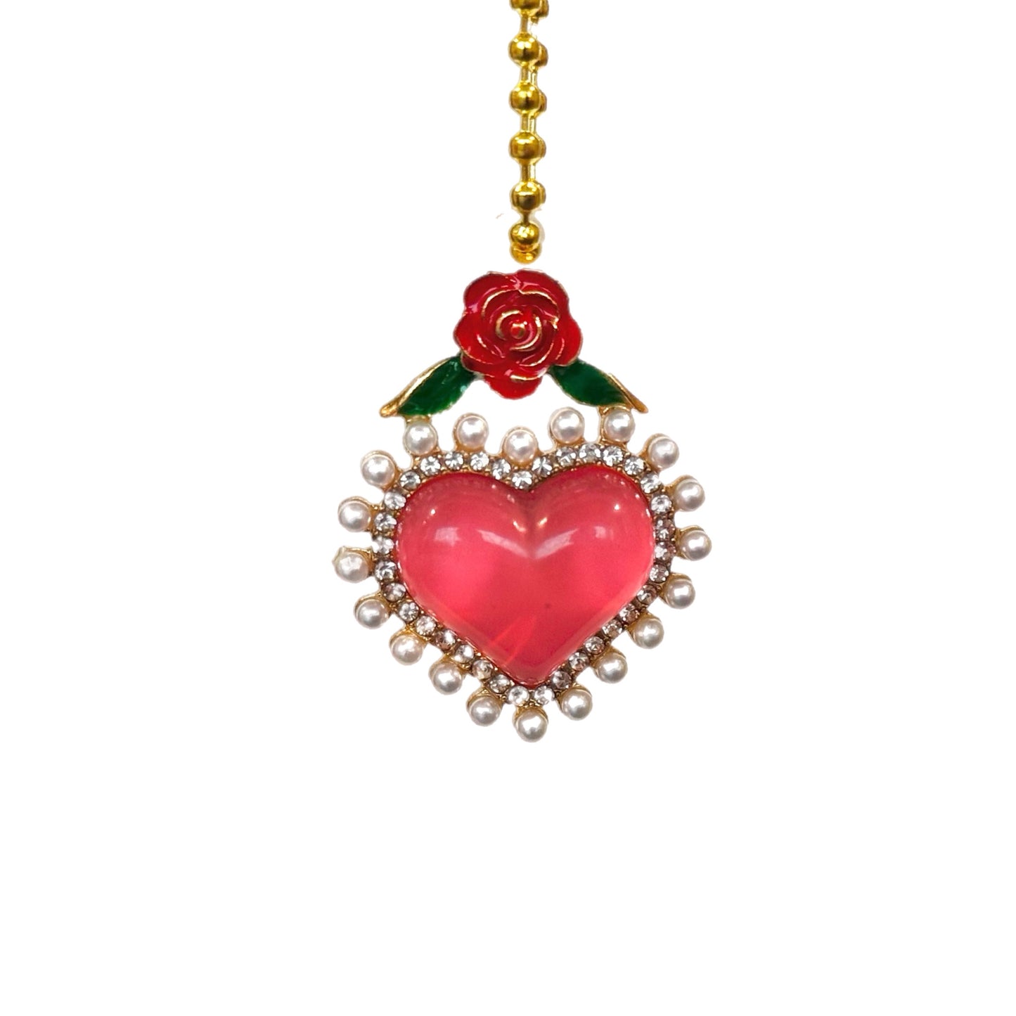 Rose & Heart Charm - Tumbler Handle Charm