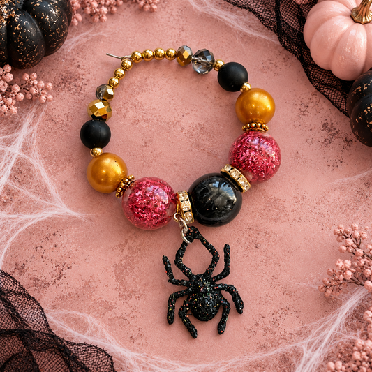 Bordeaux Lace Spider Halo Charm - Tumbler Handle Charm