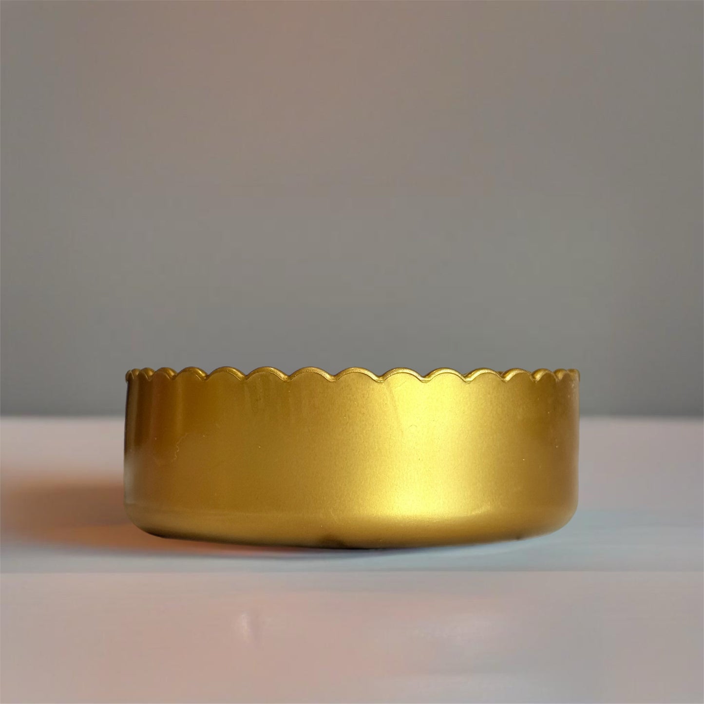 Gold Metallic 3.25” Scalloped Shorty Tumbler Boot