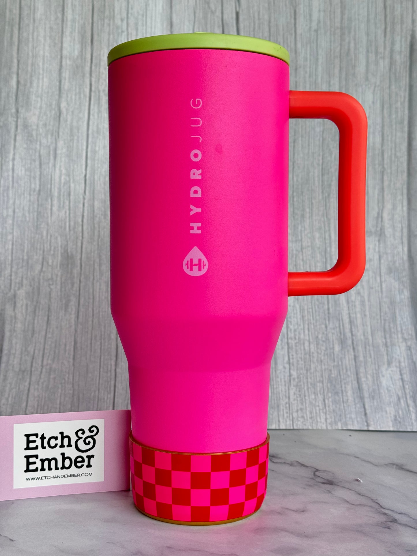 Red & Pink Checkers Tumbler Boot -fits 20-40oz New!