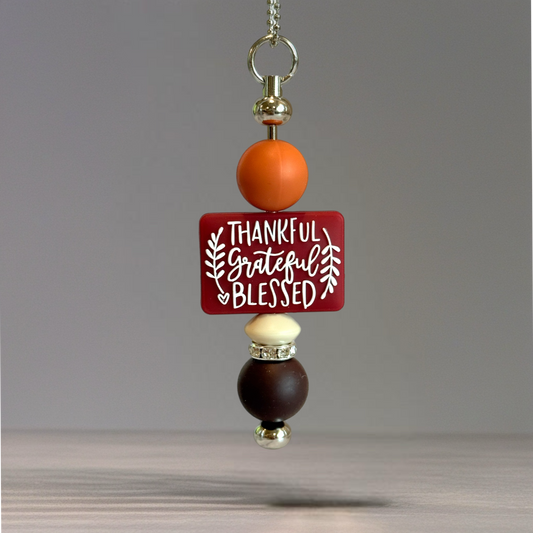 Thankful, Grateful, Blessed Bar Charm - Tumbler Handle Charm