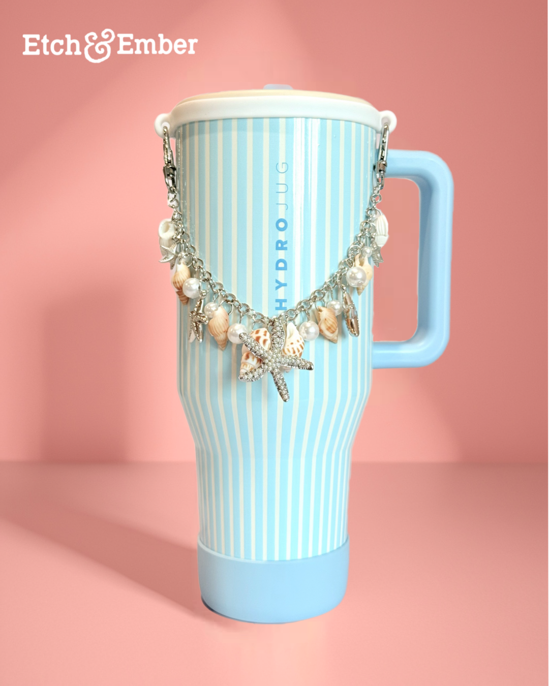 Sea Shells Silver Deluxe Tumbler Charm Necklace
