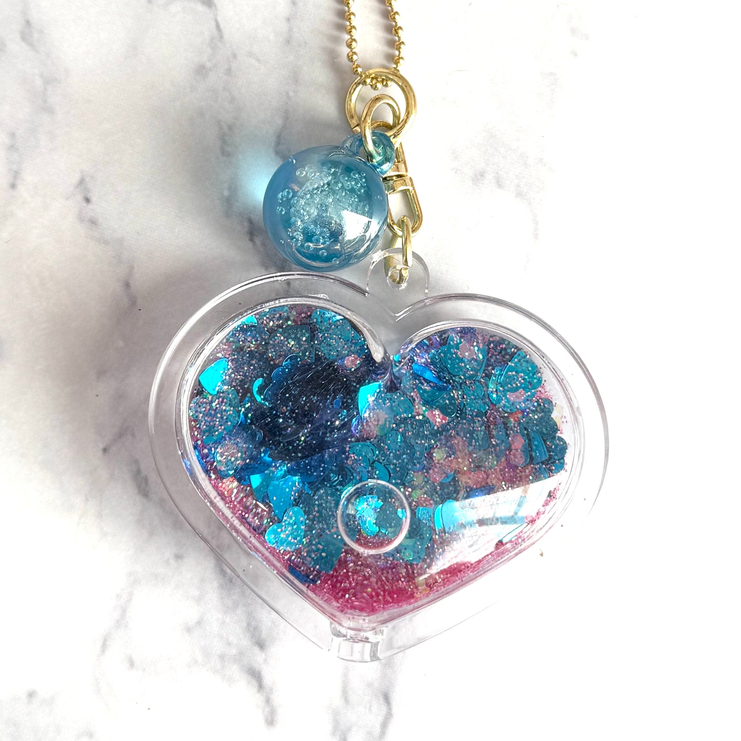 Large Bubble Heart Charm - Tumbler Handle Charm