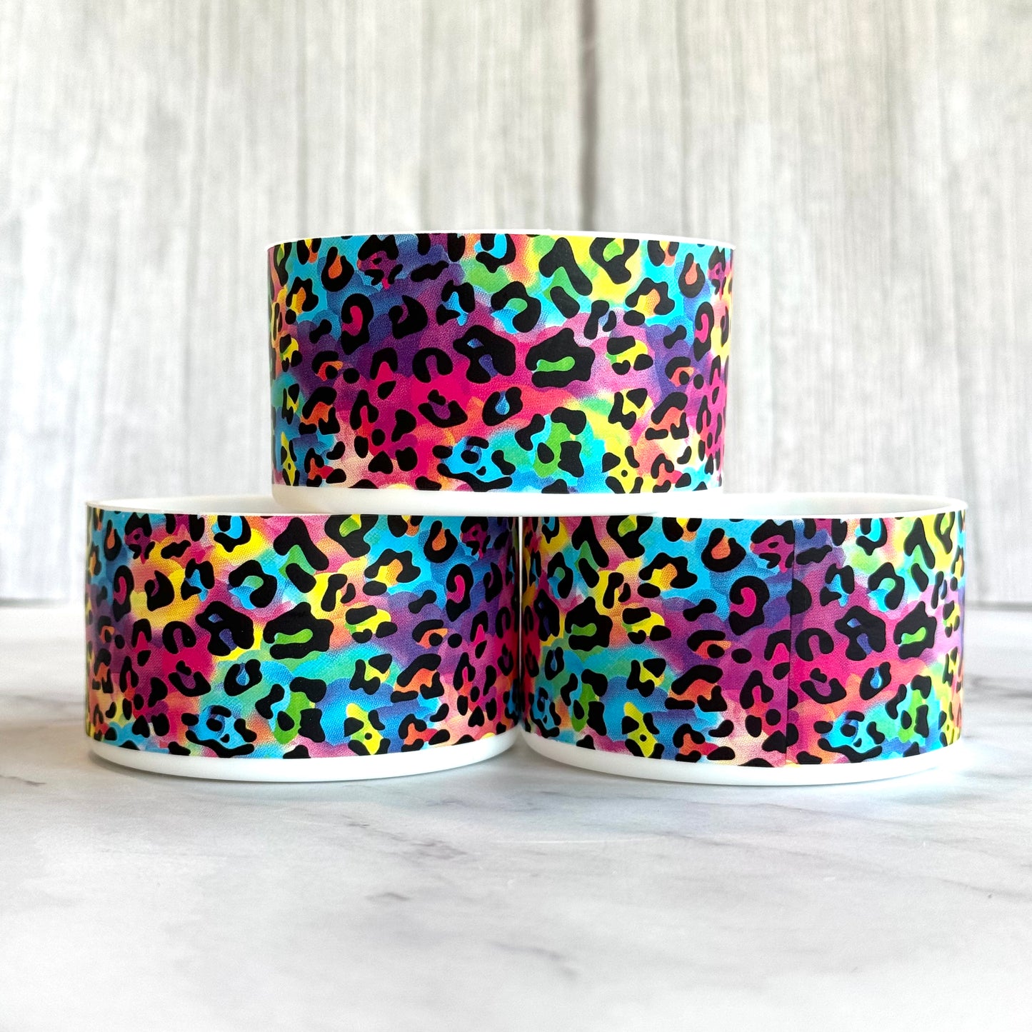 Rainbow Leopard Tumbler Boot- pink, green, blue, yellow NEW!