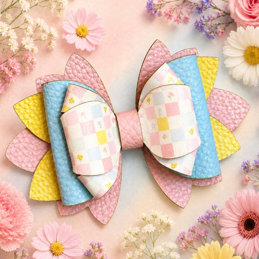 Pastel Checkers VersaBow™ Universal Tumbler Bow