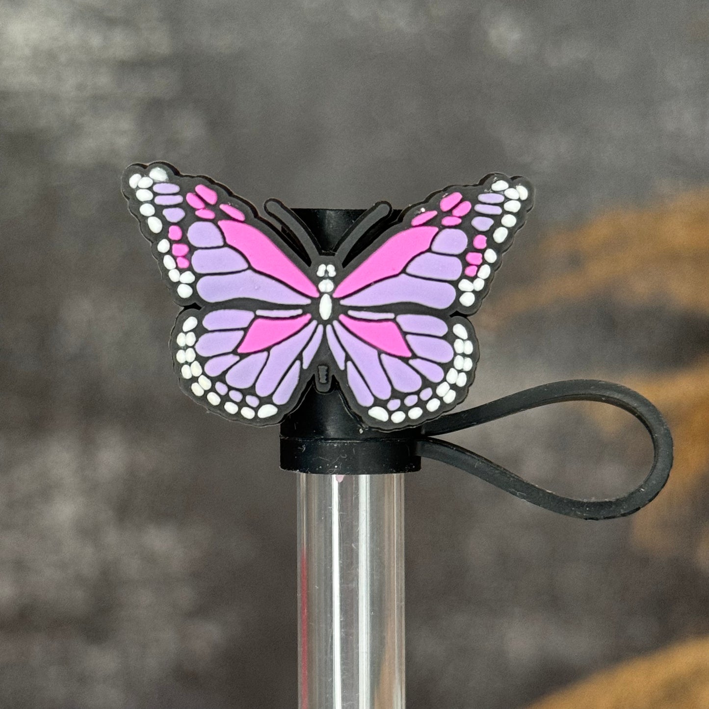 Butterfly Purple Straw Topper