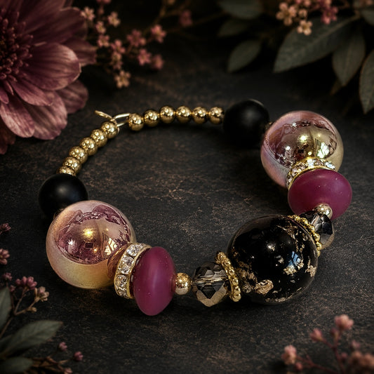 Midnight Floral Halo Charm - Tumbler Handle Charm